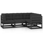 Garten-Lounge-Set (4-teilig) 3009927-2 Anthrazit - Schwarz