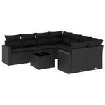 Gartensitzgruppe K325(9-tlg) Schwarz - Massivholz - 69 x 62 x 66 cm