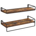 Wandregal Cody(2er Set) Braun - Holzwerkstoff - 16 x 5 x 40 cm