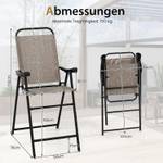 Klappstühle ZB33564OR-4 (2er Set) Braun - Metall - 76 x 112 x 56 cm