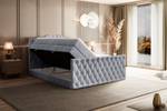 Boxspringbett VILA-1-Z KING Grau - Breite: 200 cm