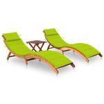 Chaise longue (lot de 2) 3012867-4 Vert clair