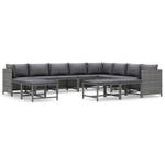 Garten-Lounge-Set (12-teilig) 3009676-5 Grau - Metall - Polyrattan - 60 x 60 x 60 cm