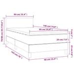 Boxspringbett 3017290-1 Hellgrau - 90 x 193 cm