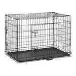 Cage pliable avec fond pour chien Noir - Métal - Matière plastique - 106 x 77 x 69 cm