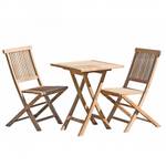 Salon de jardin en teck 2 personnes Marron - Bois massif - Bois/Imitation - 60 x 76 x 60 cm