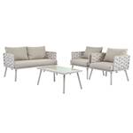 Gartenlounge-Set M1812 Weiß - Holzwerkstoff - 65 x 67 x 126 cm