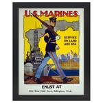 Bilderrahmen Poster U.S. Marines Schwarz