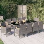 Garten Essgruppe (11-teilig) 3002195-6 Grau - Kunststoff - Polyrattan - 100 x 75 x 250 cm