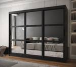 SCHWEBETÜRENSCHRANK MIROR Breite: 250 cm - Schwarz