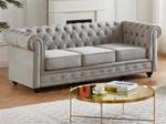 Couchgarnitur CHESTERFIELD 2er-Set Hellgrau