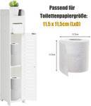 Toilettenschrank Badezimmerschrank Weiß - Holzwerkstoff - 17 x 80 x 15 cm