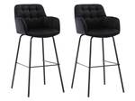 Tabouret de bar PEGA Lot de 2 Noir - Textile - 54 x 104 x 50 cm