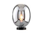 Kleine Tischlampe Nachttischlampe Glas Schwarz - Glas - Metall - 21 x 27 x 21 cm