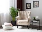 Fauteuil SVEDALA Beige - Crème - Chêne foncé