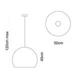 Pendelleuchte Focus Weiß - Durchmesser Lampenschirm: 50 cm