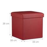 Tabouret pliant similicuir Rouge rubis