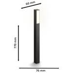 Wegeleuchte Stratosphere Grau - Metall - 8 x 77 x 6 cm