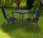 Gartenmöbel-Set SW Schwarz - Glas - Metall - 80 x 105 x 80 cm