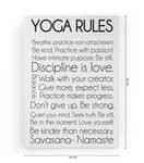 60x40 Leinwand Yoga-Regeln