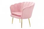 2-Sitzer-Sofa aus Samt Pink - Metall - 74 x 84 x 130 cm