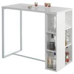 Table Haute Table de Bar FWT39-W Blanc - Bois manufacturé - 120 x 105 x 49 cm