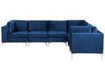 Ecksofa EVJA Blau - Marineblau - 300 x 235 cm - Armlehne davorstehend rechts - Ecke davorstehend links