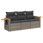 Gartensitzgruppe K6251(3-tlg) Grau - Massivholz - 69 x 62 x 55 cm