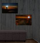 LED-Bild Sea (2er Set) Holzart/Dekor - Holz teilmassiv - 40 x 60 x 1 cm