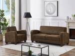 Couchgarnitur MADDIE 2er-Set Braun - Textil - 81 x 86 x 190 cm