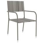 Garten-Essgruppe (3-teilig) 3013185 Grau - Kunststoff - Polyrattan - 45 x 45 x 45 cm