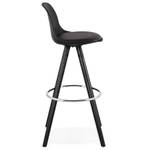 Tabouret De Bar MISTIK Noir - Bois massif - 42 x 95 x 42 cm