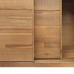 Bureau 2 tiroirs 2 portes acacia,métal Marron - En partie en bois massif - 100 x 180 x 40 cm