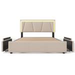 Lit double M040 Beige - Bois massif - 169 x 102 x 207 cm