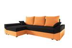 Ecksofa DENVI Schwarz - Orange - Ecke davorstehend links