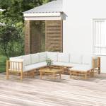 Salon de jardin 3028492-28 (lot de 9) Blanc - Bambou - 69 x 65 x 69 cm