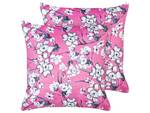 Kissen 2er Set KOELERIA Grau - Pink - Violett - Weiß - Textil - 45 x 15 x 45 cm