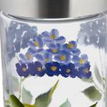 Bocaux en verre lot de 4 motif floral Bleu - Argenté - Verre - Métal - Matière plastique - 11 x 28 x 11 cm