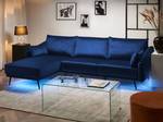 3-Sitzer Sofa VARDE Schwarz - Blau - Marineblau