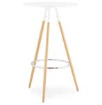 Table Bar BARY Blanc - Bois massif - 65 x 101 x 60 cm