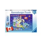 Puzzle Karte von Teile Kanada 100