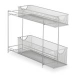 Metall Küchenschrank Organizer Silber - Weiß - Metall - Kunststoff - 15 x 40 x 46 cm