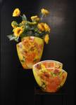 Vase Vincent van Gogh - Sonnenblumen Porzellan - 21 x 43 x 36 cm