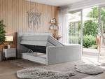 Boxspringbett KING VELEN Platingrau - Breite: 160 cm - H4 - Textil