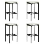 Bar de jardin (lot de 5) 3011372 Noir - Blanc - Métal - Polyrotin - 60 x 110 x 120 cm