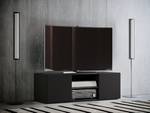 Meuble TV Lowina Noir - Noir brillant - Largeur : 115 cm