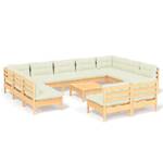 Garten-Lounge-Set Weiß - Massivholz - 64 x 29 x 64 cm