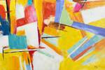 Tableau peint Colourful Illusion Bois massif - Textile - 120 x 80 x 4 cm