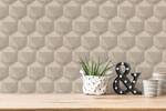 Geometrische Tapete Retro Beige Grau Beige - Grau