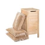 Coffre de stockage Eiffel en pin Beige - Bois manufacturé - 40 x 83 x 40 cm